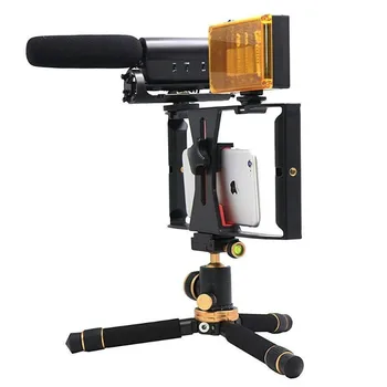 Przenośny U Rig Pro Smartphone Video Rig Mobile Vlogging Filmmaking stabilizator z 1/4 mocowaniem śrubowym do zimnej stopki dla iPhone Xiaomi