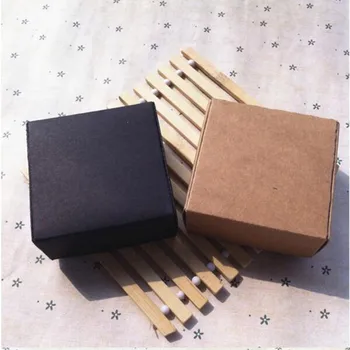 50szt 9*8.6*1.6 cm Brown Carton Kraft Packing Box Wedding Favor and Gift Box Candy Box for Guest Handmade Soap Favors Paper Box