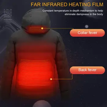 6XL duży rozmiar grzewcza kurtka USB ogrzewanie трехскоростной termostat męskie bawełniane ubrania elektryczna grzewcza kurtka zimowa ciepła odzież