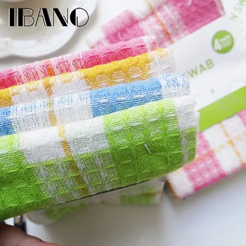IBANO bawełna ręcznik kuchenny plaid pano de prato ekologicznie czyste ręcznik kuchenny masowy herbaciane ręcznik wiele środków czyszczących 4 szt./kpl. OEM