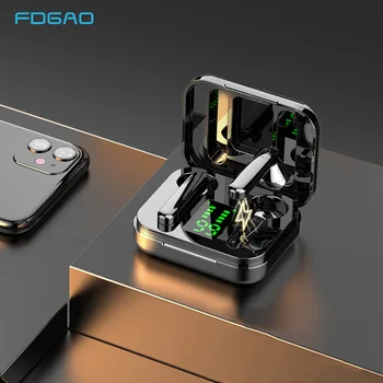 FDGAO TWS 5.0 bezprzewodowe słuchawki Bluetooth, słuchawki z mikrofonem Sport wodoodporny sterowanie dotykowe zestawu Hifi dźwięk Stero