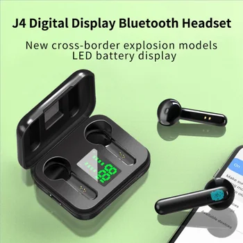 FDGAO TWS 5.0 bezprzewodowe słuchawki Bluetooth, słuchawki z mikrofonem Sport wodoodporny sterowanie dotykowe zestawu Hifi dźwięk Stero
