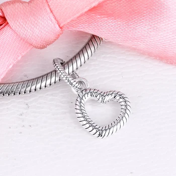 Wąż łańcucha szablon z otwartym sercem zawieszka do bransoletki kobiet zawieszenia nowa dostawa diy 925 srebro wisiorek