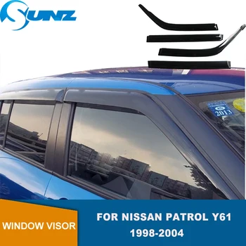 Deflektor szyby bocznej do Nissan Patrol Y61 1998 1999 2000 2001 2002 2003 2004 czarny akrylowy osłonę deszczową deflektor strażnicy SUNZ