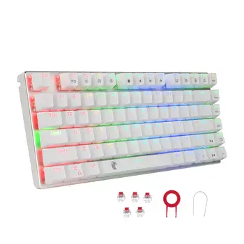 Z-88 TKL klawiatura mechaniczna Outemu Czerwony przełącznik kompaktowa konstrukcja metalowa górny pasek RGB podświetlenie US Layout Gaming Keyboard