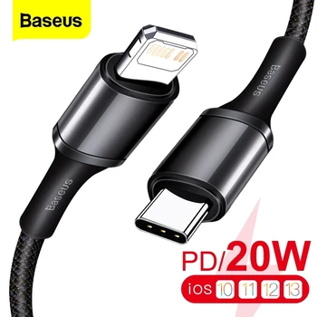 Baseus PD 20W Type-C kabel do iPhone 12 11 Pro Xs Max kabel do transmisji danych Huawei szybkiego ładowania dla iPad, MacBook Pro przewód zasilający