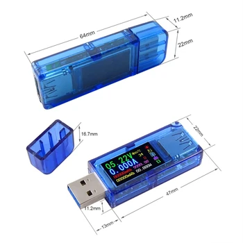 At34 Usb 3.0 Kolorowy wyświetlacz LCD-Woltomierz Amperomierz Napięcie Miernik Prądu Miernik Naładowania Akumulatora Power Bank Usb Tester