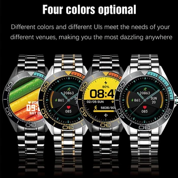 LIGE New men Steel band watch wielofunkcyjne sportowe zegarki luksusowe e-puls, ciśnienie krwi IP68 wodoodporny zegarek+pudełko
