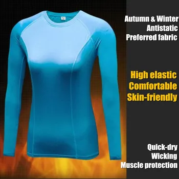 Kobiety zima ciepła kształtowników ćwiczenia 3D mocno fitness topy szybkoschnąca wilgoć elastyczne kompresja plus aksamit bielizna termoaktywna