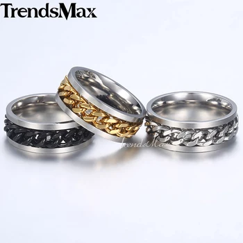 4 kolory męskie pierścień lodu rhinestone Krawężnik łańcuch pierścionek zaręczynowy dla mężczyzn moda biżuteria prezenty Dropshipping 8/10 mm GR54