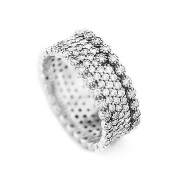Pierścień ze srebra próby 925 hojne błyszczące ślubne, pierścionki zaręczynowe dla kobiet, mężczyzn DIY Making trinket Jewelry anillos mujer