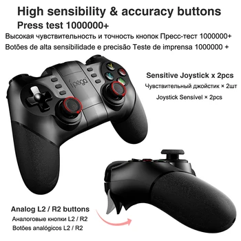 Ipega PG-9076 Bluetooth Gamepad Game Pad Controller telefon wyzwalacz joystick dla Android smartphone cell TV Box PC PS3 VR Joypad