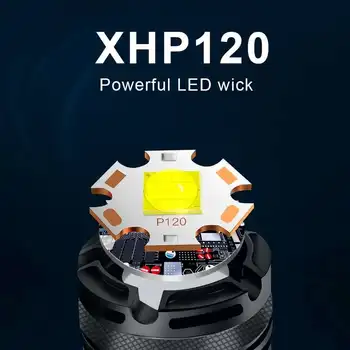 Najmocniejszy latarka led cob light XHP120 Akumulator Latarka USB tactical Zoom hand lamp XHP90 led lampa na kempingu