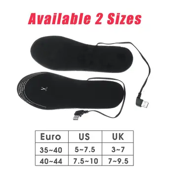 1 para UE 34-40/40-44 rozmiar podgrzewane wkładki do butów elektryczna akumulator grzewcze wkładki z podgrzewaną wodą zimowe nogi ciepły podgrzewacz Pad