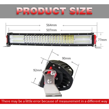 CO LIGHT 22inch 8D Led Bar Offroad 384W 4-Rows Combo Light Bar for Boat SUV ATV Pickup Truck Tractor 4X4 4WD Led Work Light 12V