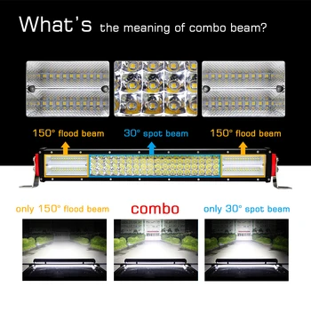 CO LIGHT 22inch 8D Led Bar Offroad 384W 4-Rows Combo Light Bar for Boat SUV ATV Pickup Truck Tractor 4X4 4WD Led Work Light 12V