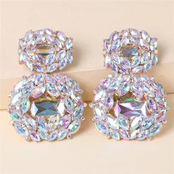 FASHIONSNOOPS 2020 nowe ZA kolorowe kryształowe kolczyki dla kobiet Czech unikatowe kolczyki-krople letnie kolczyki biżuteria akcesoria