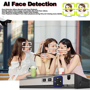 Face AI 8CH 5MP HD POE NVR Kit CCTV Security System dwukierunkowe audio Bullet & Dome POE IP Camera Outdoor P2P Video Surveillance Kit