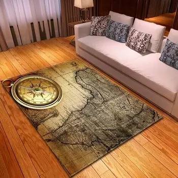 Nordic 3D morska mapa dywany gry mata miękka flanela sypialnia dywany duża powierzchnia dywan salon dywan sypialnia jadalnia mata