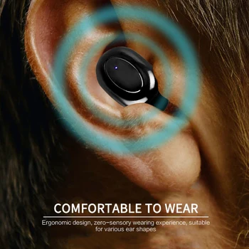 TWS bezprzewodowe słuchawki Bluetooth redukcja szumów cyfrowy wyświetlacz led ekran w ucho zestaw słuchawkowy słuchawki stereo czarne białe słuchawki