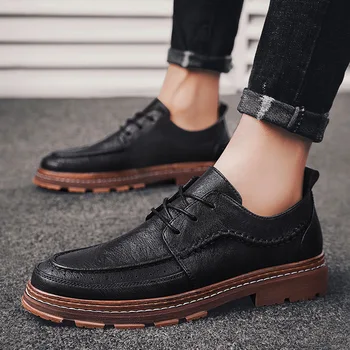 Moda męska Leather adidasy trend wygodny osób casual marki оксфорды buty odkryty antypoślizgowe oddychająca buty
