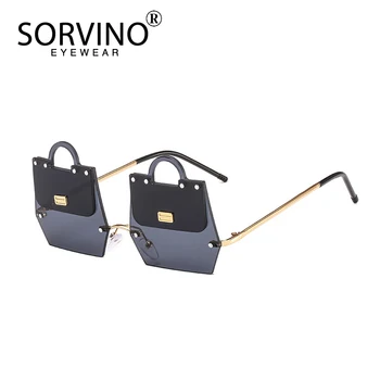 SORVINO 2020 nowy styl luksusowy osobowość okulary torebka-model okulary przeciwsłoneczne UV400 rocznika nieregularne soczewki metalowa ramka