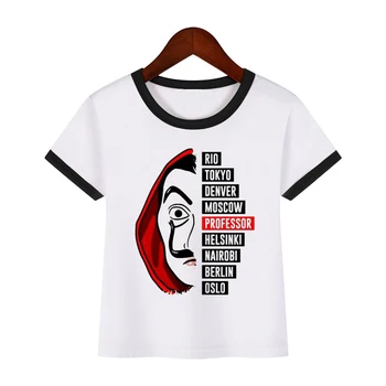 Zabawny design La Casa De Papel T Shirt Money Heist Tees TV Series girl Tshirts kids Short Sleeve House of Paper boy T-Shirt