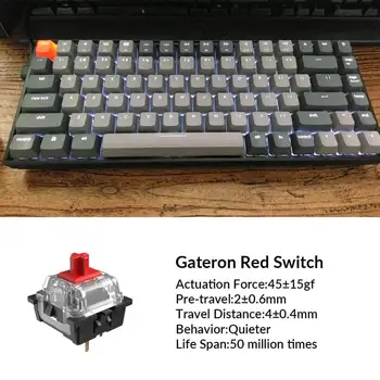 Keychron K2 A V2 Bluetooth klawiatura mechaniczna w/ Gateron Red Switch/White LED Backlit 84 Key klawiatura bezprzewodowa dla komputerów macintosh Windows