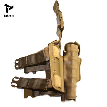Taktyczny Safari land 3280 kabury pistolet bojowy pas /noga kabura pasuje do prawej / lewej ręce użytkownika dla Glock / 1911 / Beretta M9 polowanie
