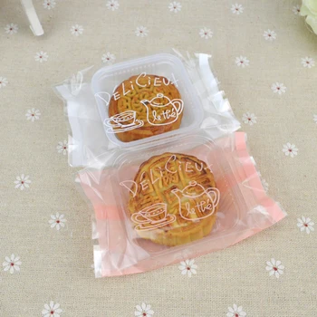 100pcs MoonCake Bag Package Bag Mooncake Packaging Box piękne papierowe pudełka tortu opakowania z tworzyw sztucznych cukierki ciasteczka mydło pakiet