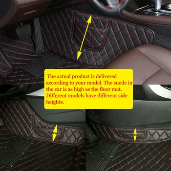 Dla Peugeot 2008 2013-2019 5 miejsc LHD dywaniki samochodowe zestaw skórzany pokrowiec mata do układania nóg ochraniacz Pad akcesoria samochodowe