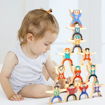 Stackrobats Stack Tumble Repeat Figures Building Blocks Sets Stacking Toy Balancing Games Toys for Kids Educational Gift Hogard