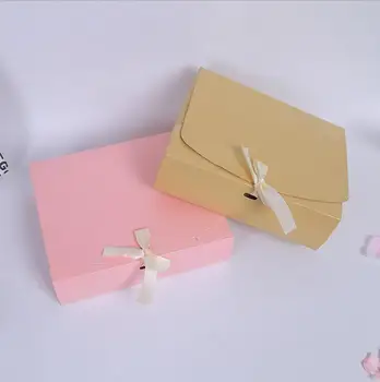 24.5x20x7cm duży różowy czerwony fioletowy papier pudełko z wstążką ślub rzecz urodziny prezent opakowanie kartonik duży papier bo