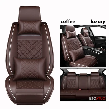 ETOATUO uniwersalny skórzany pokrowiec fotelika Audi wszystkie modele a3 8v a4 b6 b9 b8 c7 q5 a5 a6 c6 q7 q3 stylizacja samochodu auto poduszka samochodu