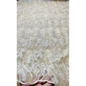 Afrykańska Бисерная tiulowa koronka tkaniny 2020 wysokiej jakości afrykańskie francuskie kamienie koronki tkaniny czysta haft koronki francuskie koronki 5 metrów