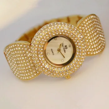 Kobiety moda casual zegarek wodoodporny luksusowej marki zegarek kwarcowy zegarek damski Zegarek ladies BS złota sukienka zegarki na rękę kobiety reloj mujer