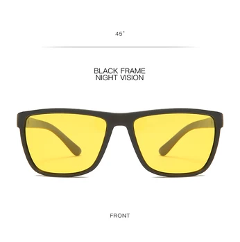 Polaryzacyjne okulary noktowizyjne Mężczyźni Kobiety elastyczne kwadratowe okulary TR90 żółte soczewki prowadzenie samochodu okulary ochronne UV400