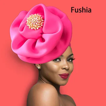 Oprawa Afrykański turban duży kwiatowy wzór headtie cap dla modnych kobiet headwrap z ikoną