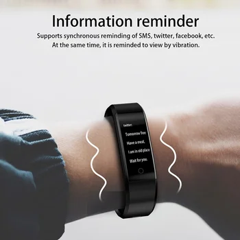 115 Plus wodoodporny zegarek sportowy inteligentne bransoletka monitor rytmu serca, ciśnienia krwi fitness zegar dla systemu Android i IOS