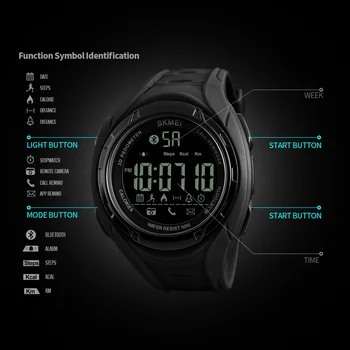 Nowa moda na inteligentne zegarki męskie krokomierz Bluetooth reloj hombre wodoodporne męskie cyfrowy zegarek LCD elektroniczny zegarek SKMEI zk30