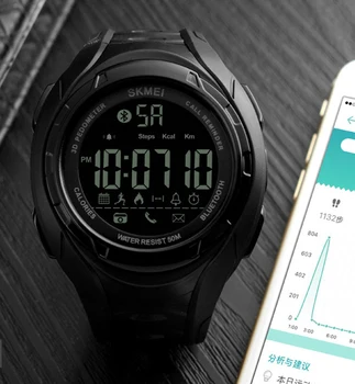 Nowa moda na inteligentne zegarki męskie krokomierz Bluetooth reloj hombre wodoodporne męskie cyfrowy zegarek LCD elektroniczny zegarek SKMEI zk30