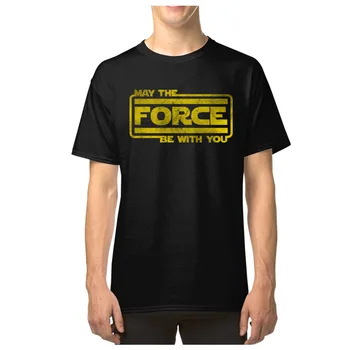T-shirt dla mężczyzn May The Force Be With You Casual 80s Letter Tops t-shirt Crewneck bawełna odzież uliczna
