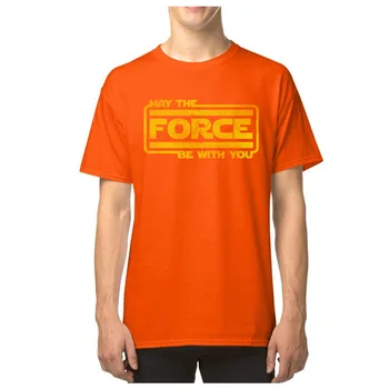 T-shirt dla mężczyzn May The Force Be With You Casual 80s Letter Tops t-shirt Crewneck bawełna odzież uliczna