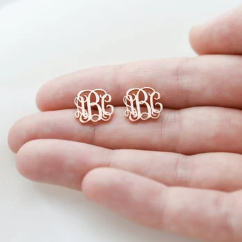 Spersonalizowane biżuteria Brincos Boucle D ' nazywany oreille złoto stal nierdzewna Oorbellen srebrny początkowa monogram kolczyki dla kobiet, mężczyzn BFF
