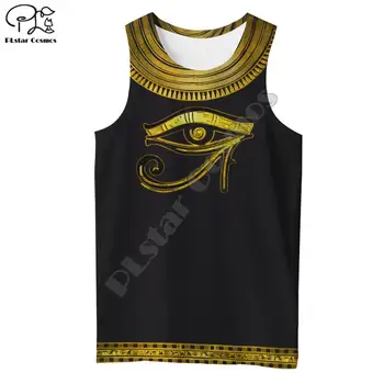 PLstar Cosmos Horus Egyptian God Eye of Pharaoh Egypt Anubis face Symbol 3DPrint unisex letni kamizelka/Koszulka męska damska s-6