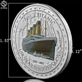 5szt pamiątkowa titanic srebrna moneta 1912 roku 100 rocznicę pamięci ofiar Rms tragedia Titanica Collect