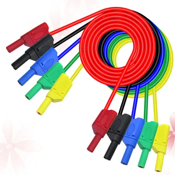 5szt 4mm Banana Plug Cable Lead Test Cable Lead Line szkoleniowa laboratorium przewody do miernika (czerwony/czarny/niebieski/zielony/Y