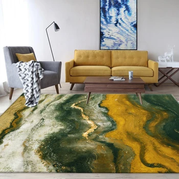 Skandynawski żółty czarny marmurowy wzór dywan do salonu luksusowe dywany domowy maty antypoślizgowe kuchnia mata sypialnia dywanik podłogowy