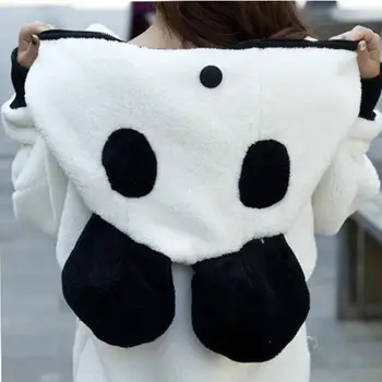 2020 Damskie bluzy pełna słodki miś ucho Panda jesień jest ciepła kurtka z kapturem z długim rękawem Sudadera Mujer damska bluza S-XL