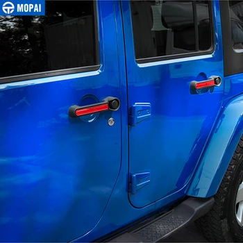 MOPAI ABS Car Exterior Door Grab Handle Cover Trim Decoration naklejki dla Jeep Wrangler 2007 Up Car Styling